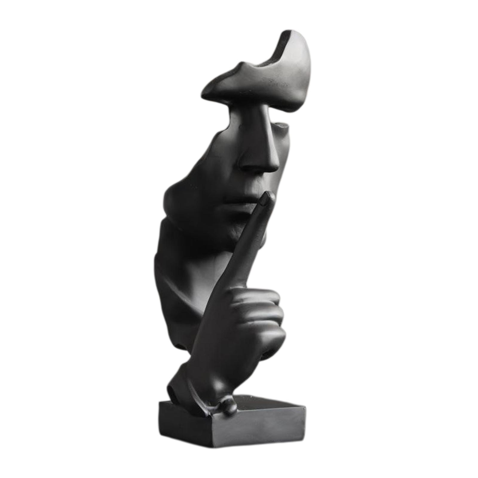 Silence is Golden Statue Thinker Sculpture Abstract Keep Silent