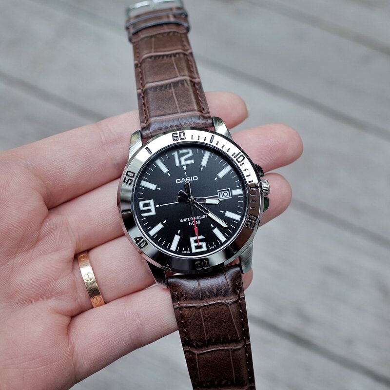 Đồng Hồ Nam Casio Standard MTP-VD01L-1BVUDF Chính Hãng | Casio Standard MTP-VD01L-1B Dây Da