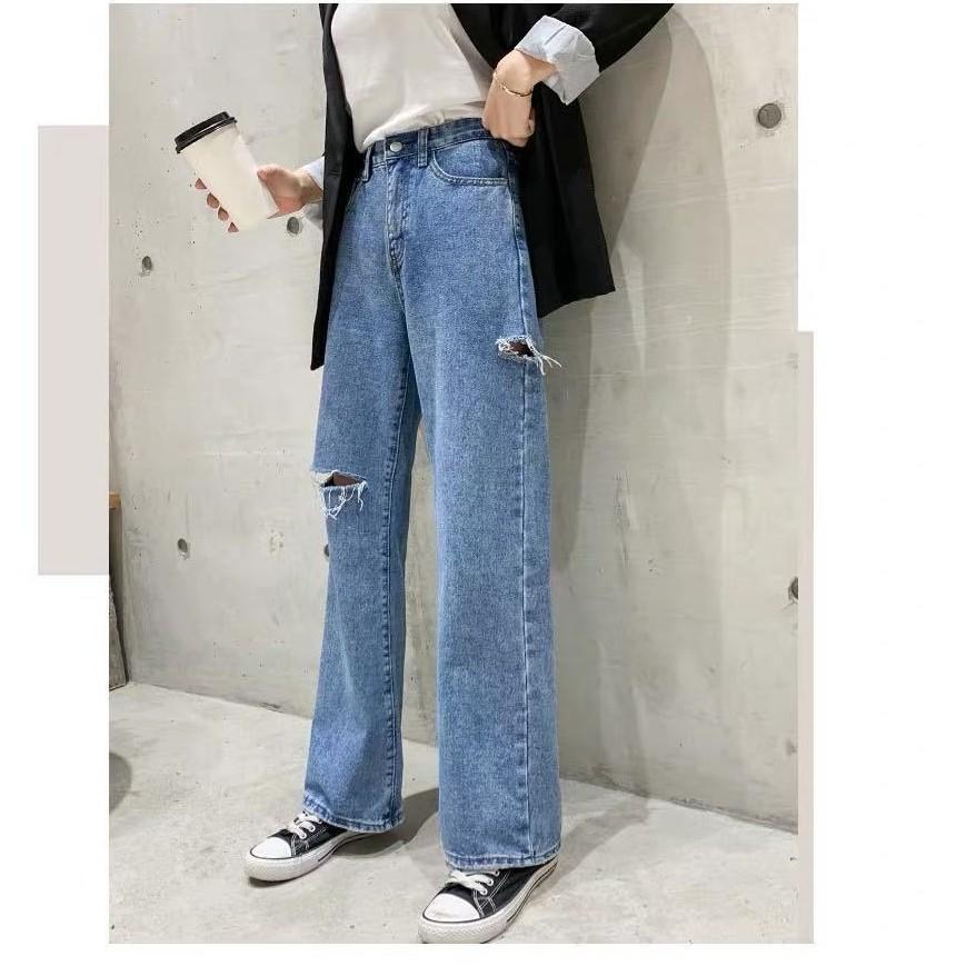 Quần Jean ống rộng nữ SIMPLE JEAN Unisex