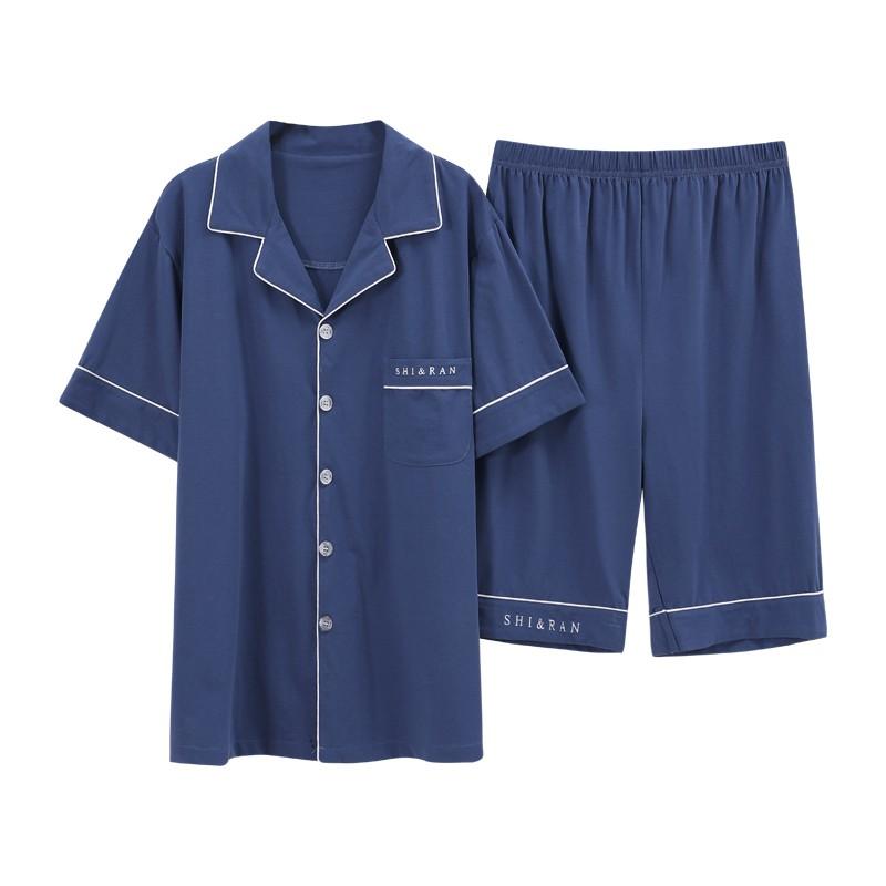 ĐỒ BỘ MẶC NHÀ PIJAMA NAM CỘC TAY, KIỂU DÁNG LỬNG CHẤT VẢI COTTON 100% THOÁNG MÁT, KHỎE KHOẮN