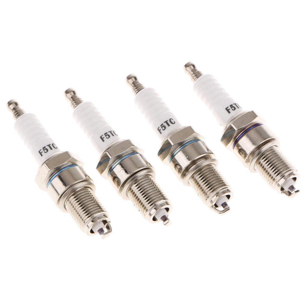 4 Pieces Motorcycle Automobile ATV Standard Spark Plug F5TC