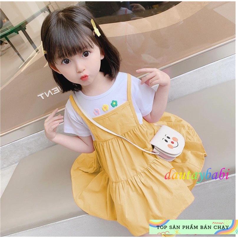 Đầm babydoll bé gái siêu xinh áo thun cotton phối thân váy kate nhẹ nhàng cho bé 10-40kg