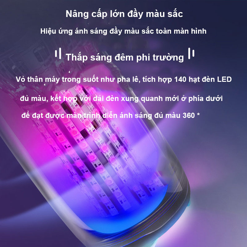 Loa bluetooth, Loa vi tính, Loa không dây DKB PULSE 5, Full Led 360 ĐỘ, Có cổng 3.5 kết nối máy tính, Đèn Led RGB nháy theo nhạc, Phiên bản mới - Hàng Chính Hãng