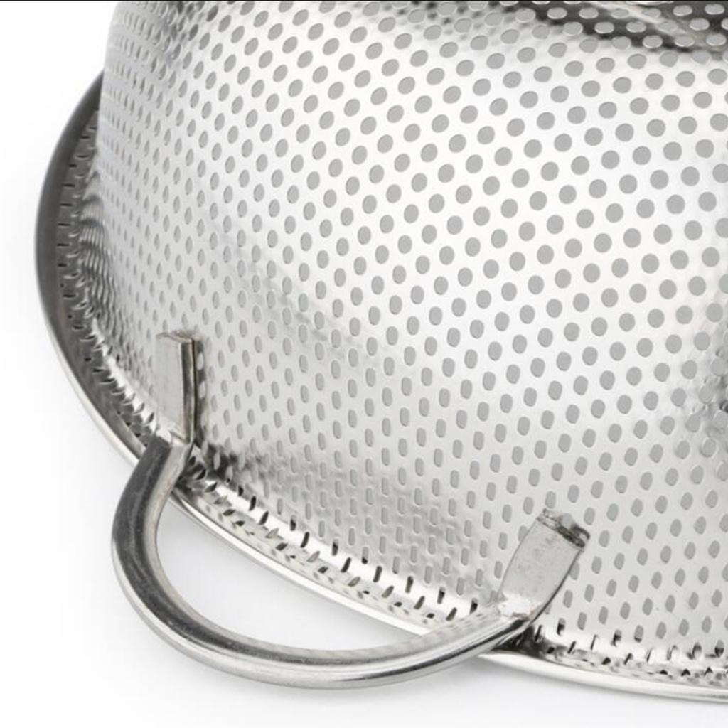 2 Pieces Stainless Steel Colander Food Sifter Pasta Draining Basket Storage