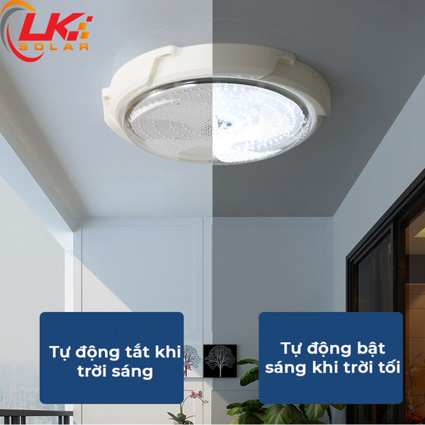 Đèn Led Ốp Trần Năng Lượng Mặt Trời Siêu Sáng 200W CHÍNH HÃNG- LK SOLAR XDD-77200, Sử dụng 100% năng lượng mặt trời, lắp đặt ngoài ban công, phòng khách, phòng ngủ, cảm biến ánh sáng, có remote điều khiển từ xa