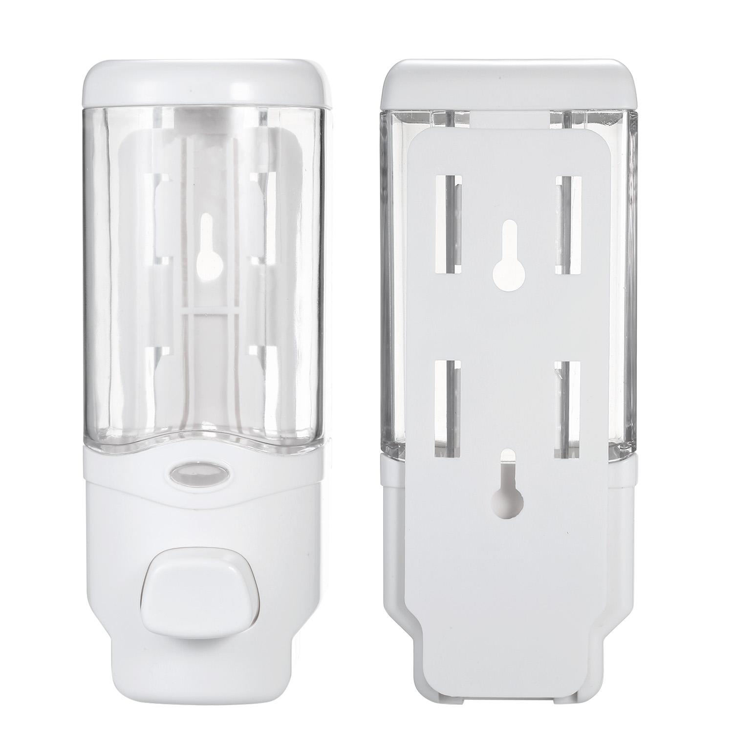 300mL Manual Soap Dispenser Wall Mounted Dish Liquid Lotion Gel Shampoo Chamber Dispenser for Bathroom Kitchen Home