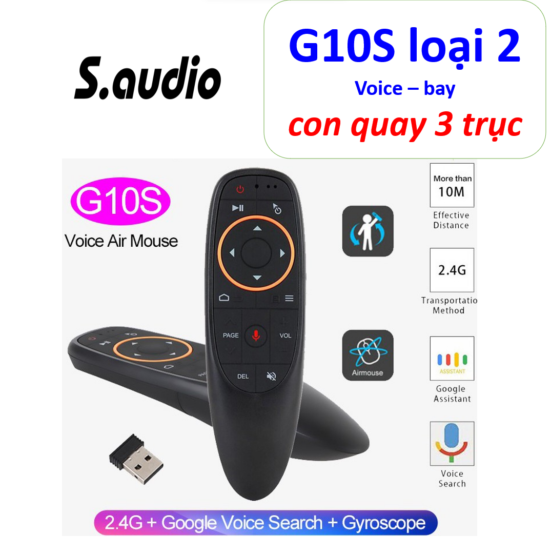 Điều khiển giọng nói G10S tích hợp voice chuột bay cho đầu Tivi Box ,  dùng cho tivi Android các loại - bản chất lượng - BH 18 tháng