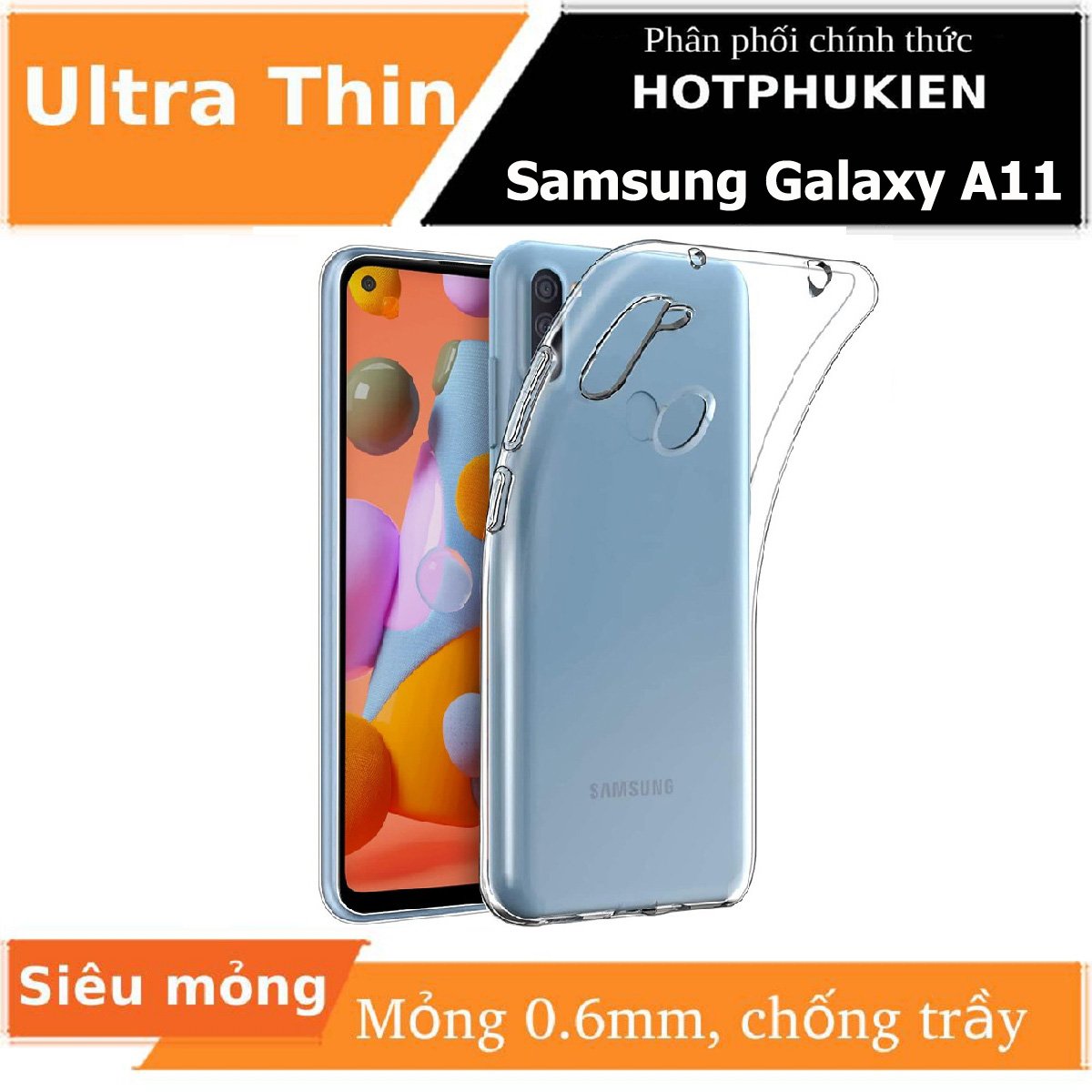 Ốp lưng dẻo silicon cho Samsung Galaxy A11 hiệu HOTCASE Ultra Thin - Hàng nhập khẩu