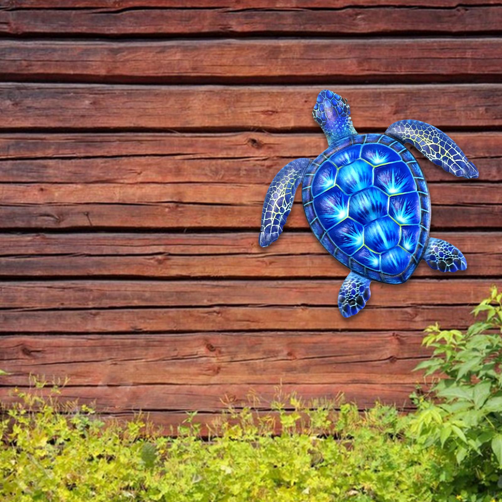 2x Natural Style Metal Wall Decor Animal Ornament Turtle Decoration for Home