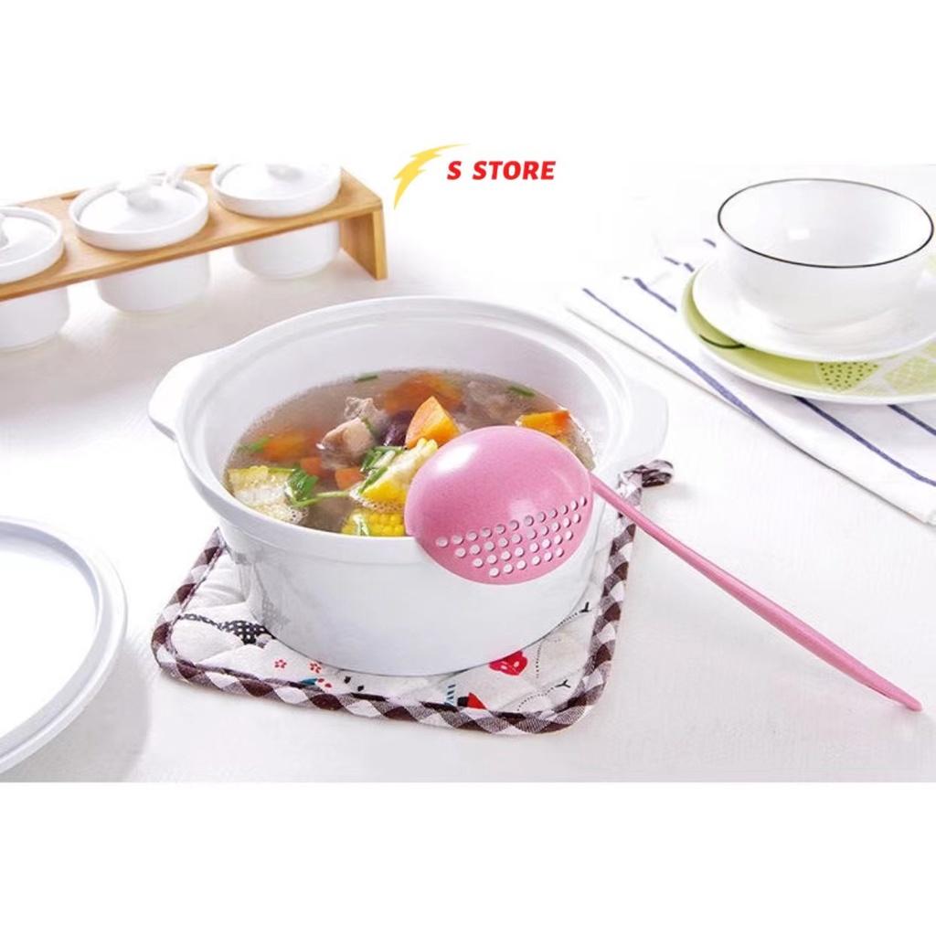 Vá vớt có lỗ và Vá múc canh tiện dụng, Muôi, muỗng thủng ăn lẩu, múc canh 2 trong 1