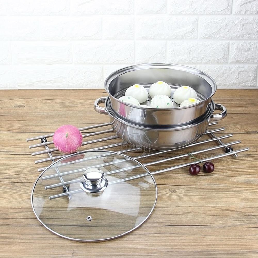 Nồi lẩu inox 2 tầng - dùng được bếp từ, bếp ga, bếp hồng ngoại