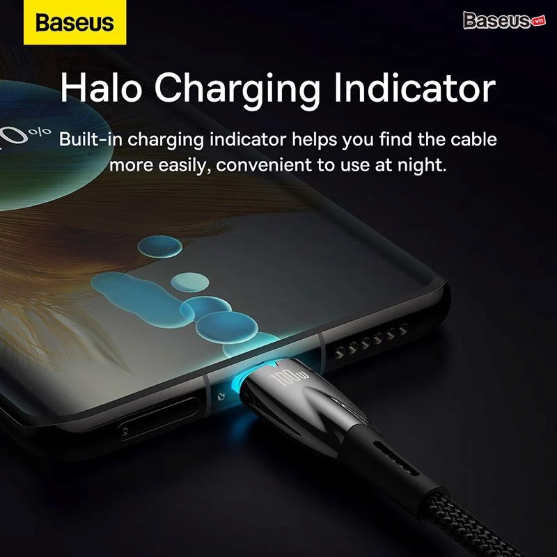 Cáp Sạc Nhanh Công Suất Cao Baseus Glimmer Series Fast Charging Data Cable Type-C to Type-C 100W - Hàng chính hãng