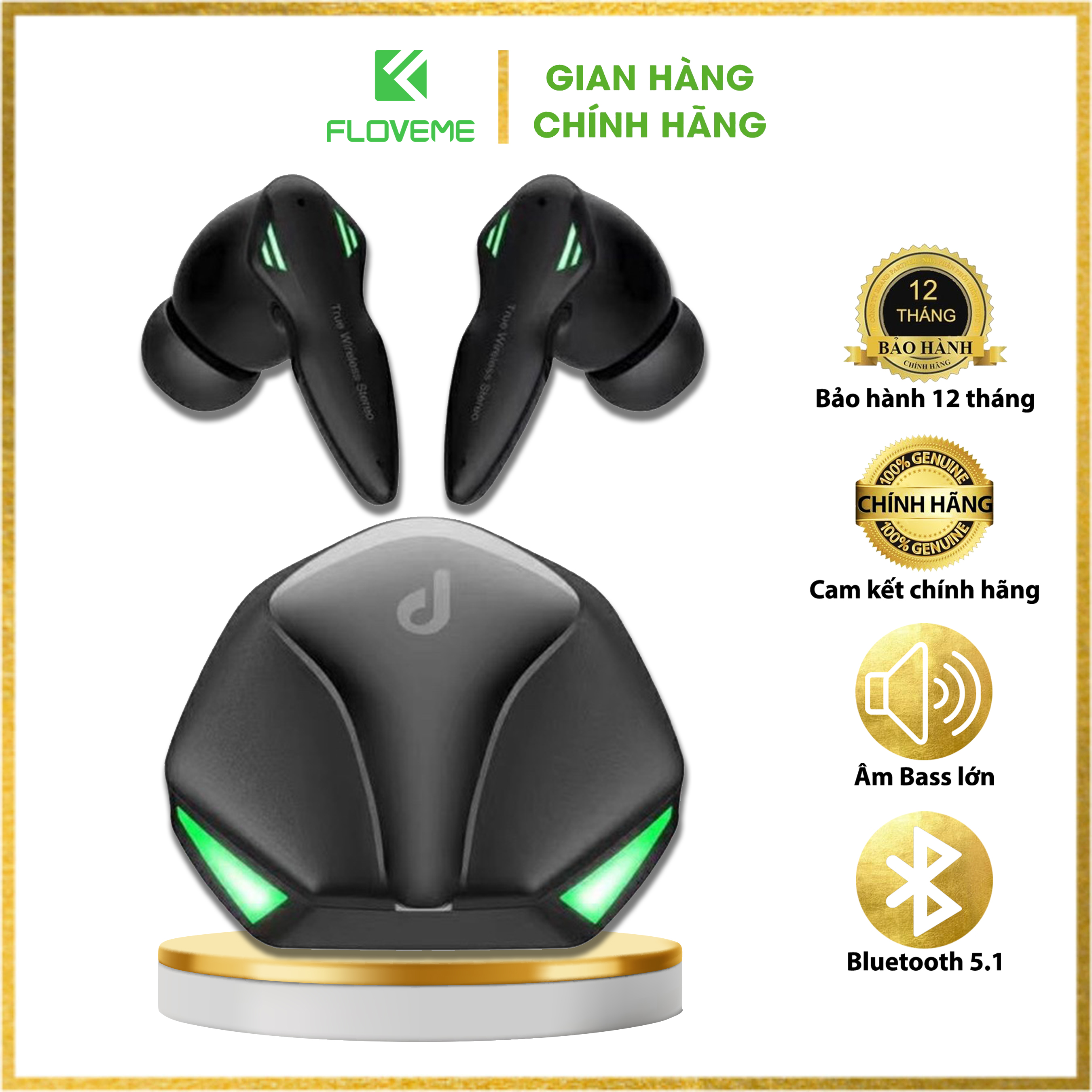 Tai Nghe Bluetooth Gaming FLOVEME K86 ,  không dây 5.1 TWS - Có Mic - Độ Trễ Cực Thấp - Pin cực trâu - Hàng Chính Hãng