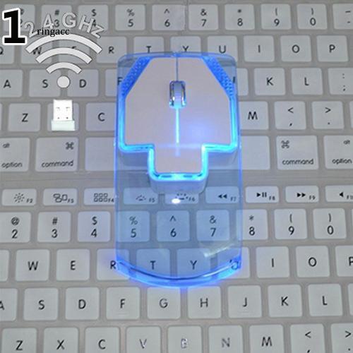 Chuột không dây 2.4ghz màu trong suốt tùy chọn siêu mỏng phát sáng chất lượng cao cho máy tính