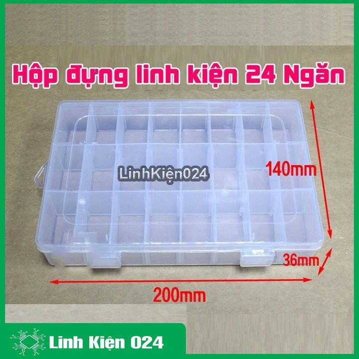 Hộp đựng linh kiện điện tử 24 Ngăn ( có thể tháo rời ngăn )