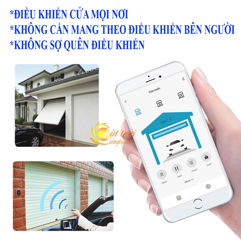 Bộ phát sóng điều khiển cửa cuốn bằng điện thoại Wifi  Smart Life công suất lớn