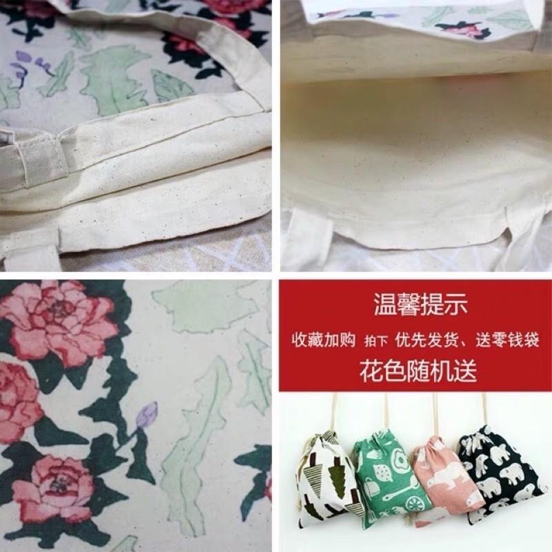 Túi tote chữ Youth vải Canvas dày dặn thời trang - Tặng dây buộc tóc hoa quả