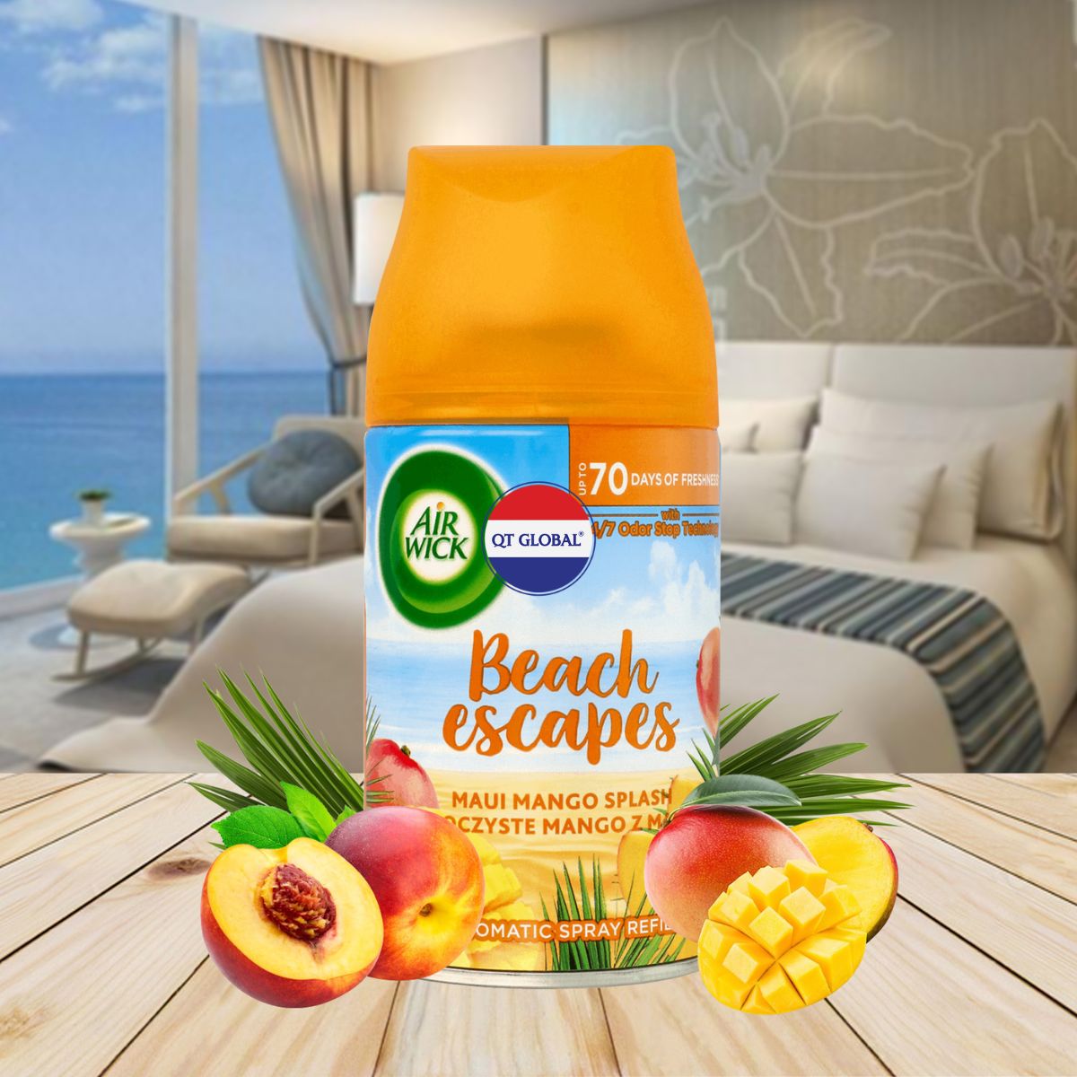 Bình xịt thơm phòng Air.Wick Maui Mango Splash 250ml QT0049 - Xoài Hawaii, gió biển