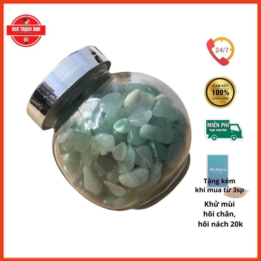 Lọ Đá Phong Thủy Màu Xanh Lá 600g Đặt Tại Bàn Học, Bàn Làm Việc,Thu Hút Tài Lộc,..