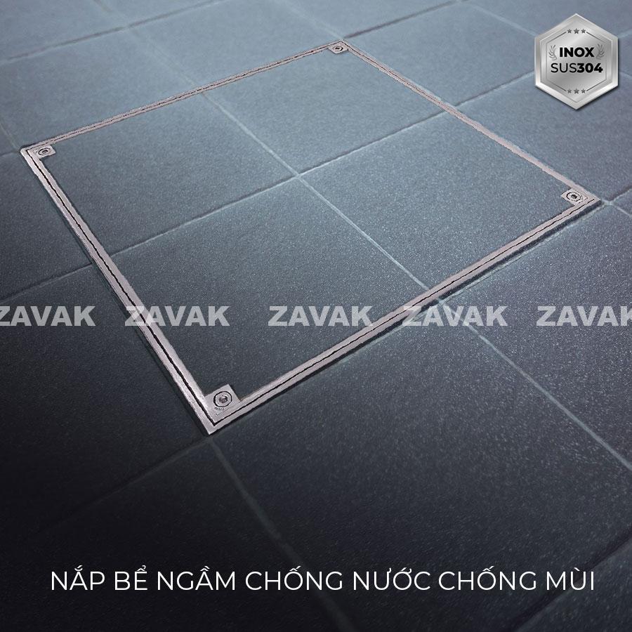 Nắp bể ngầm Zavak Inox 304. MHE 700x700