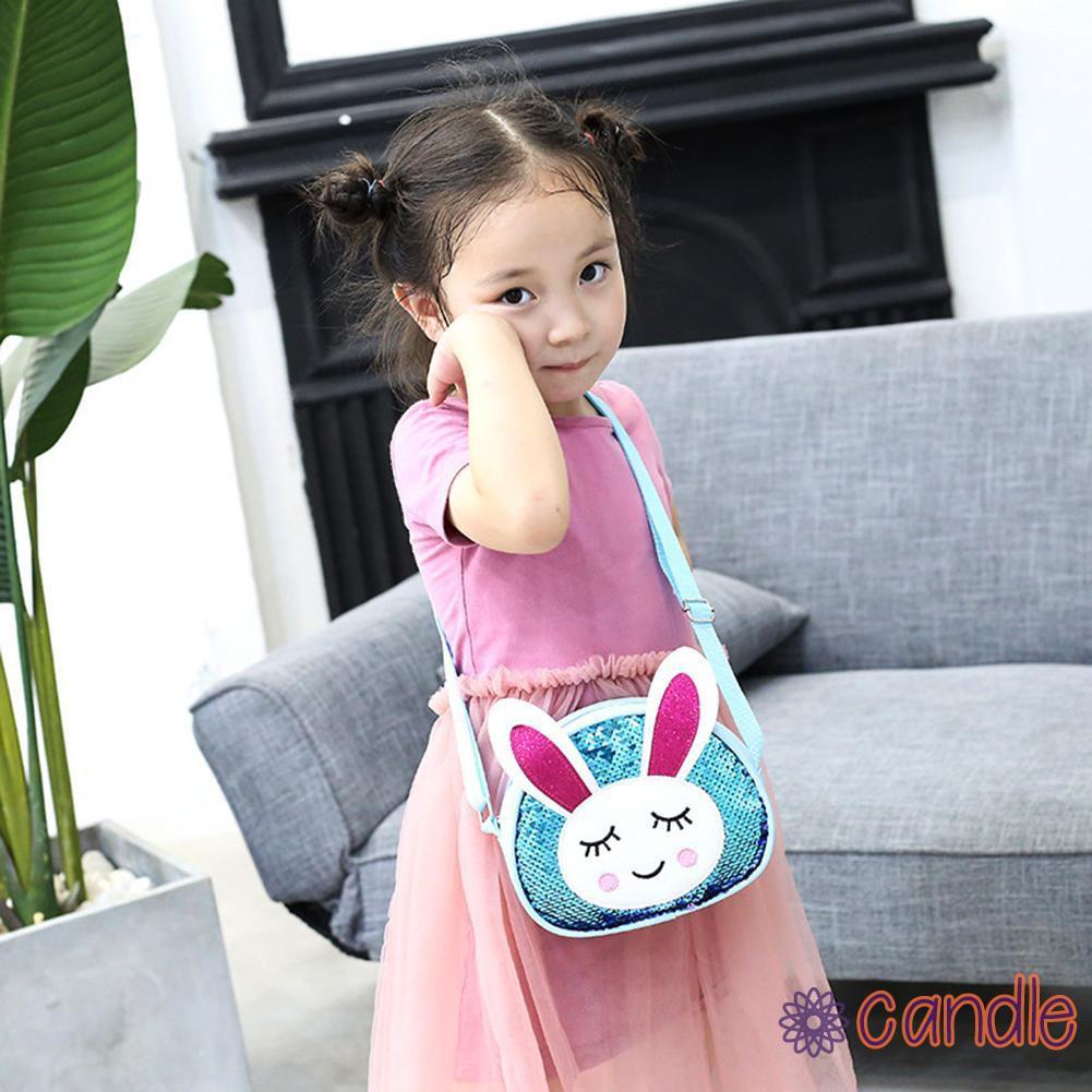 Túi Đeo Chéo Hình Thỏ Lấp Lánh Cho Bé Gái