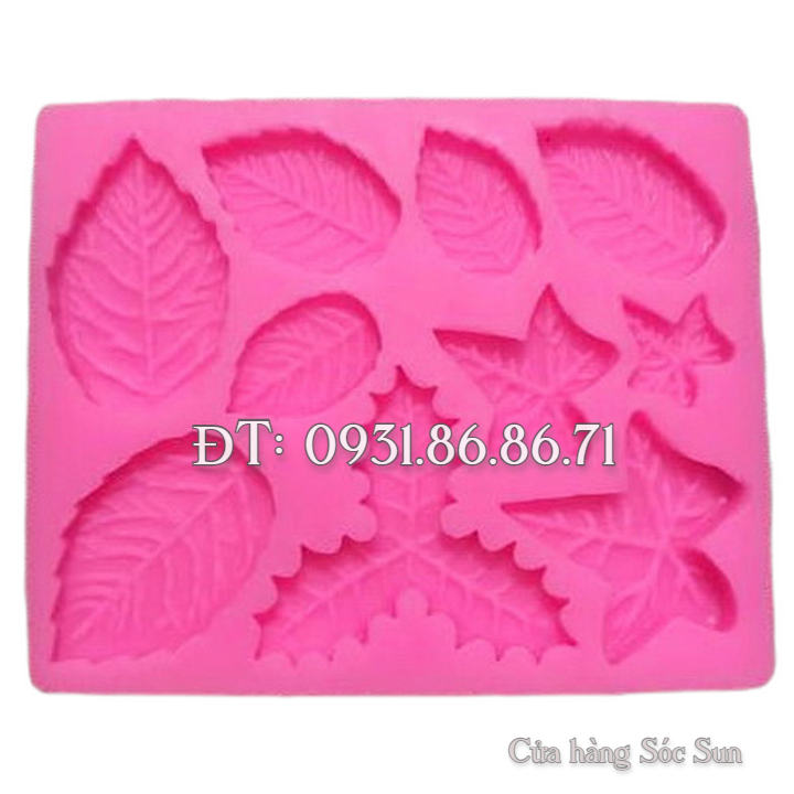 Khuôn silicon 10 chiếc lá - Mã số 1094