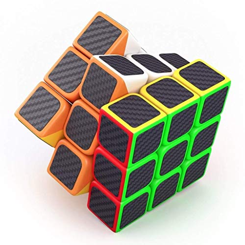 Rubik 3x3 carbon đen viền màu xoay mượt