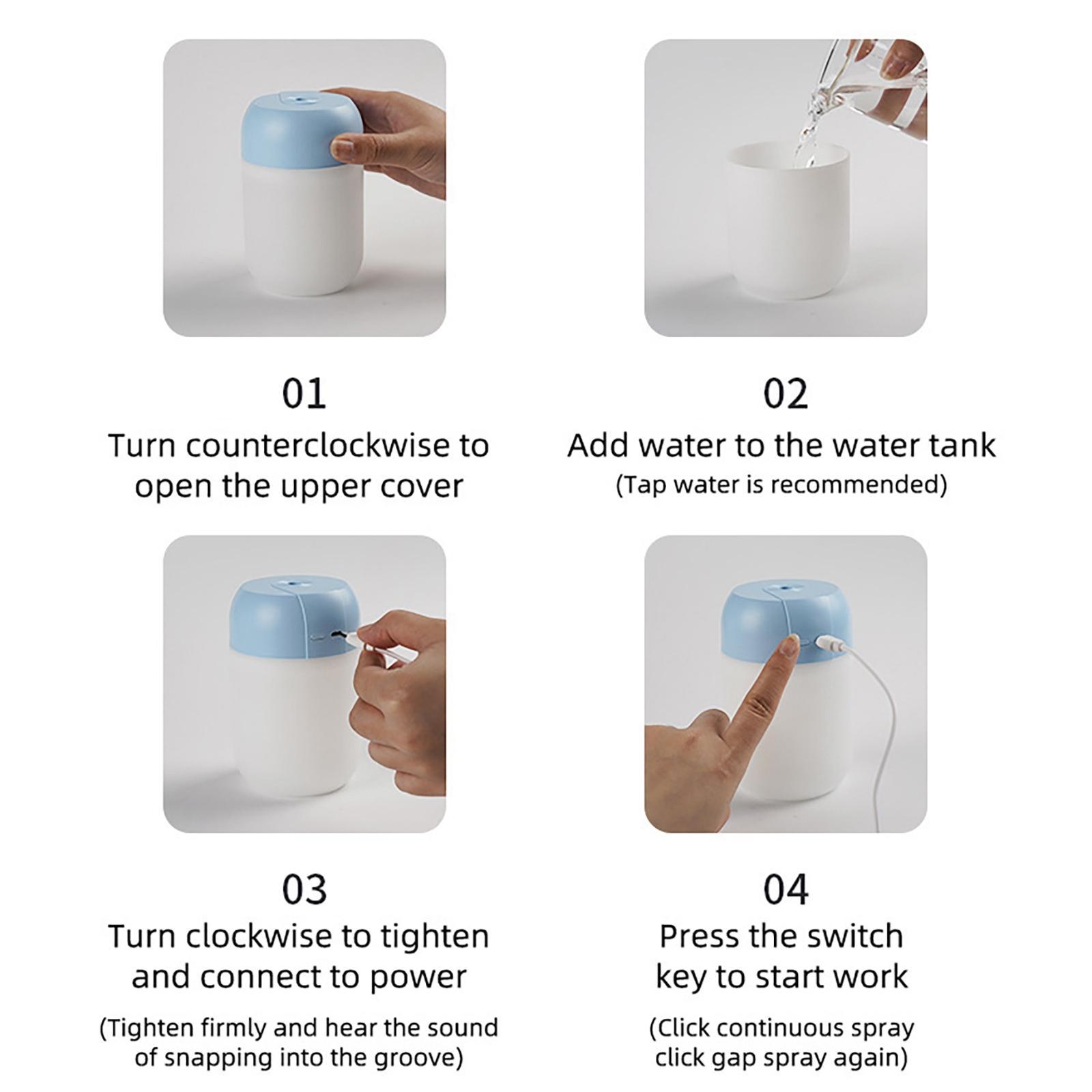 Mini Air Humidifier Night Lamp Cool Mist Single Mouth Aroma Diffuser for Car Auto-Off