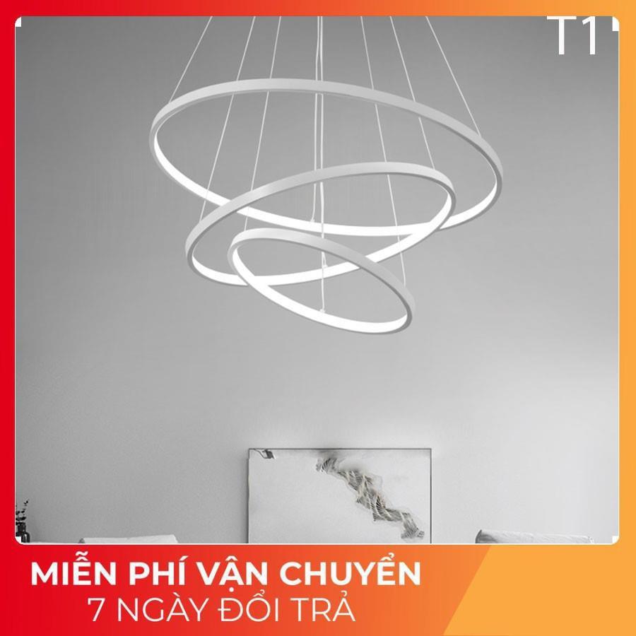 Đèn Thả Trần Không Gian Led T11 Hình Tròn 3 Vòng Viền Trắng/Vàng - 3 Chế Độ Ánh Sáng - Điều Khiển Từ Xa