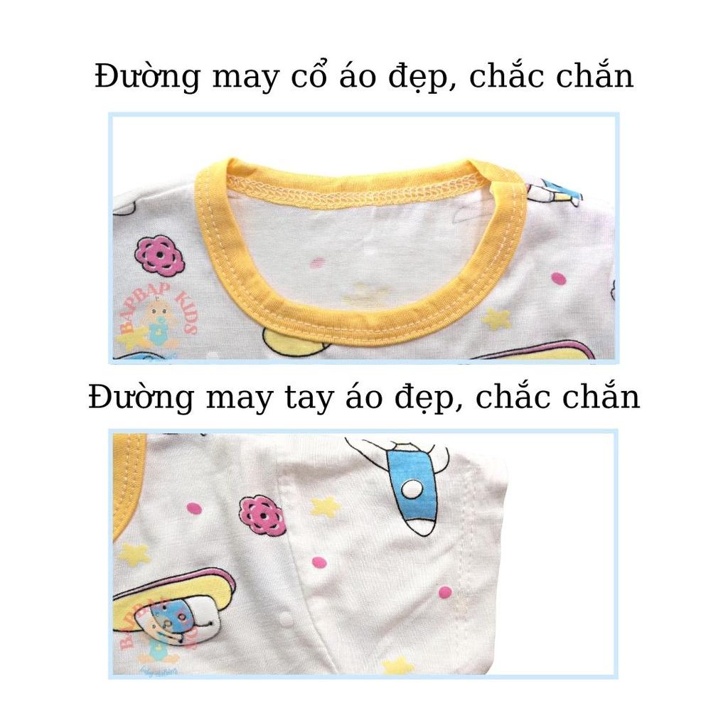 Bộ Cộc Tay Cho Bé Trai, Bé Gái BAPBAP Vải Thun Lạnh Minkymom In Tràn Thân Phối Viền Màu, Đồ Bộ Trẻ Em Mặc Nhà