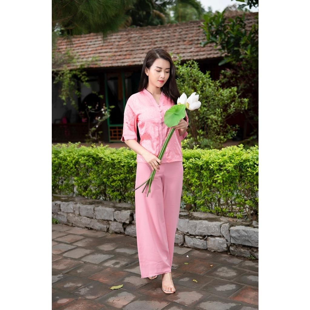 Bộ đi chùa️Hàng Cao Cấp️bộ bà ba, bộ đồ lam cho các Phật tử - Tây Phương