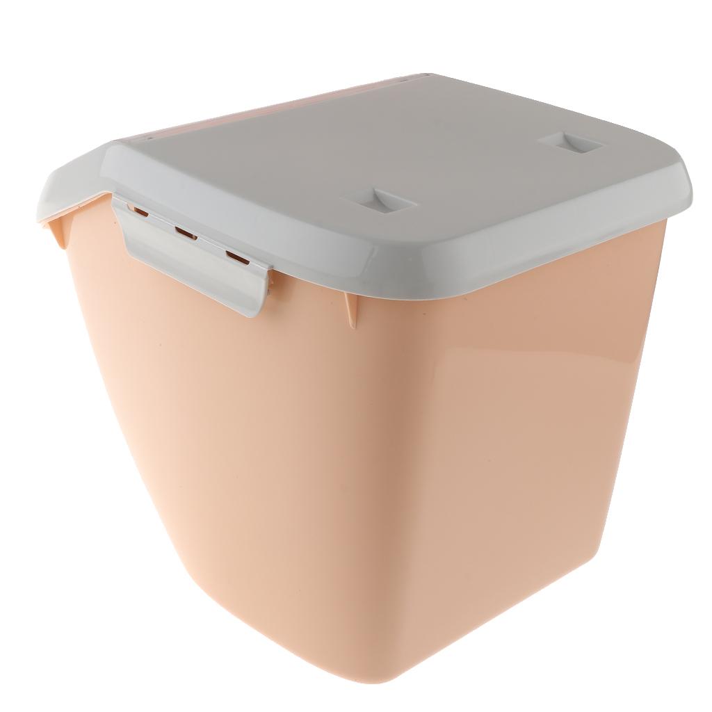 3X Plastic Pet Food Container Jar Measuring Cup Cereal Grain Storage Box Orange