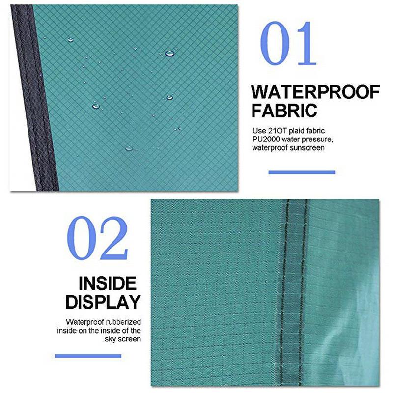 360X290Cm Chống Nước Bạt Lều Bóng Cắm Trại Ngoài Trời Võng Mưa Bay UV Vườn Bạt Phủ Tán Che Nắng Siêu Nhẹ 5 màu Sắc