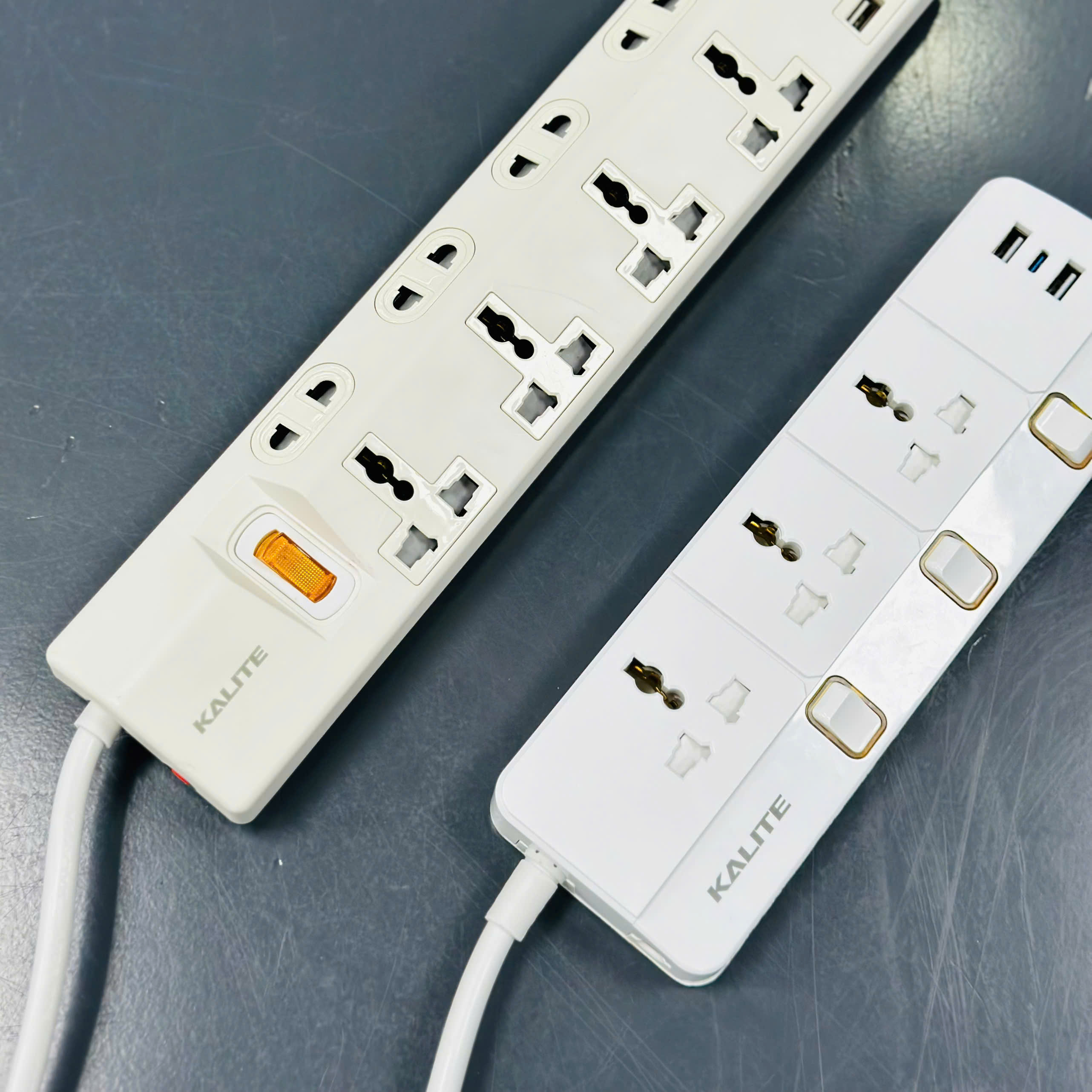 [Hàng chính hãng] Ổ cắm điện Kalite KPS03 - Công tắc đèn báo độc lập (3 phích cắm - 2 cổng Type A, 1 cổng Type C)
