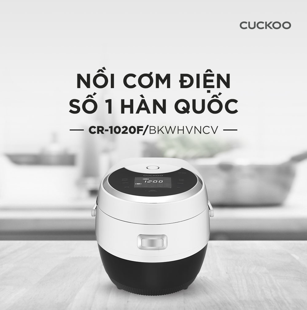 Nồi cơm điện tử Cuckoo 1.8L CR-1020F - Lòng nồi chống dính - Nhiều chế độ nấu ăn - Tiết kiệm điện - Hàng chính hãng