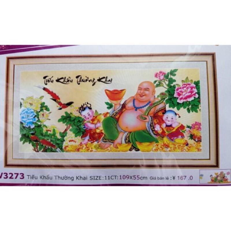 Tranh thêu chữ thập Phật Di Lặc LV3273 chưa thêu