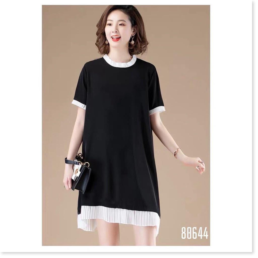 Đầm nữ suông phối viền chất liệu đũi mát nhẹ siêu sang cho quý cô