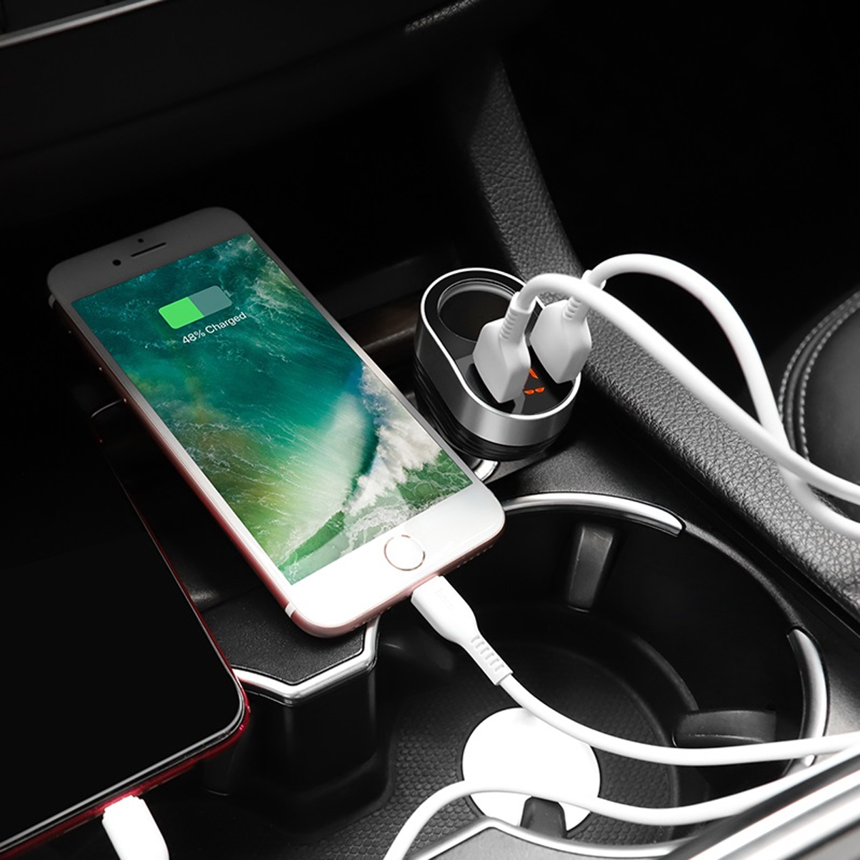 Adapter - Tẩu Sạc Điện Thoại Hoco - Z29 , 2 Cổng USB - Hàn Chính Hãng