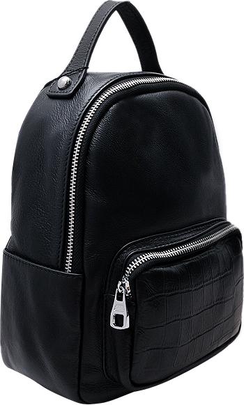 Balo nữ thời trang ELMI da bò thật cao cấp màu đen ET779. KT: 25x21x12cm