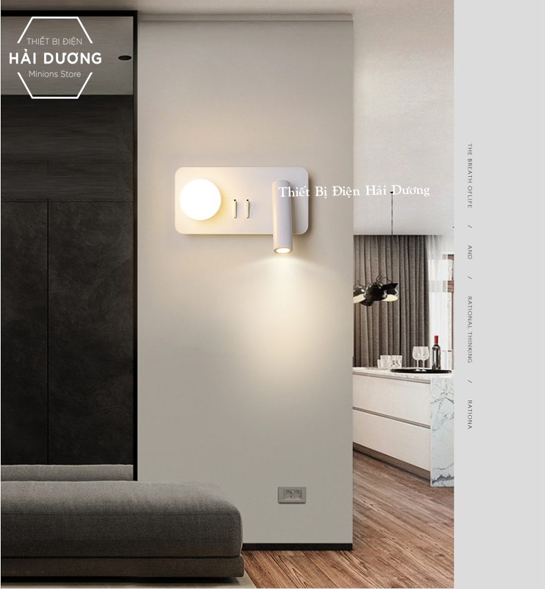 Đèn trang trí gắn tường decor cao cấp DT-802 chiếu điểm - soi tranh - soi gương - đọc sách - trang điểm - Có video