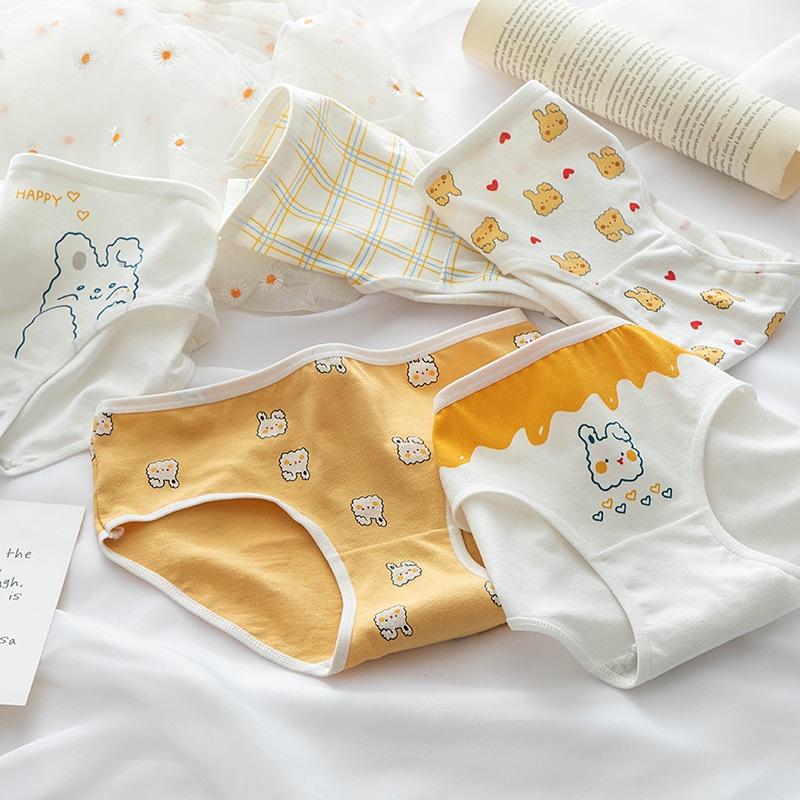 Quần lót nữ cotton giấy thỏ vàng bunny 0128
