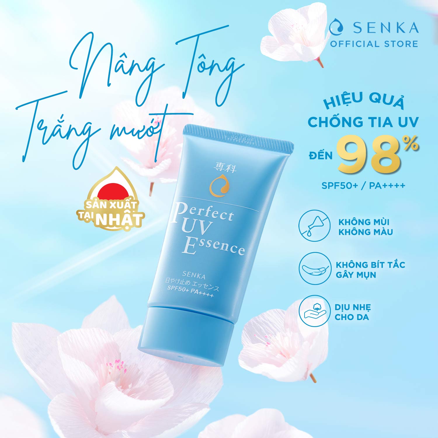 Kem chống nắng dạng tinh chất Senka Perfect UV Essence 50g