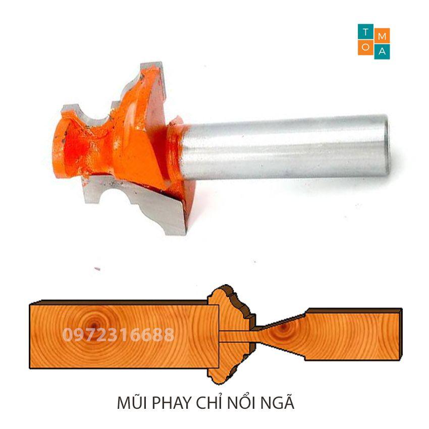 MŨI PHAY GỖ - MŨI SOI GỖ ĐÁNH CHỈ NỔI NGÃ 30MM CỐT 12.7MM