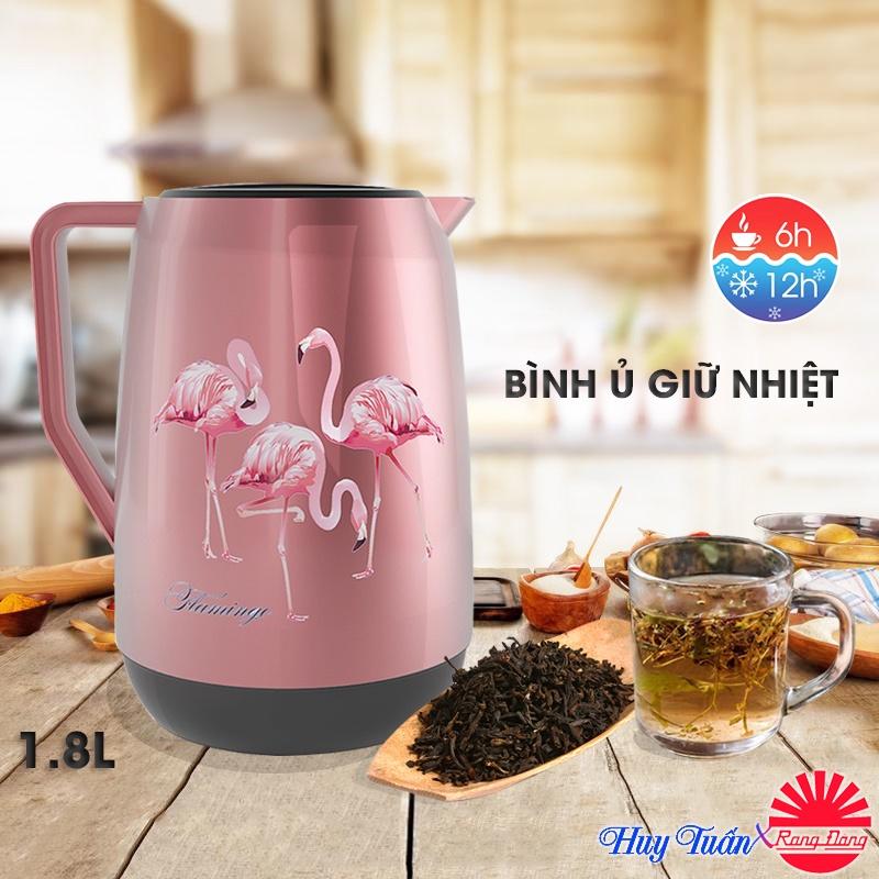 Bình ủ cháo, trà, thảo mộc, detox 6 lớp giữ nhiệt cao cấp dung tích 1.8 lít - chính hãng Rạng Đông RD 1800N1.T