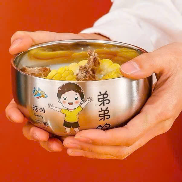 Bát Inox Kèm Thìa Chống Nóng Dày Dặn Cho Bé Ăn Dặm In Hình Con Vật Ngộ Nghĩnh - HÀNG CHÍNH HÃNG MINIIN