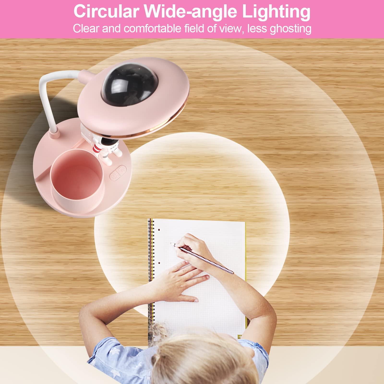 Desklamp dẫn trẻ em 5W, pin bàn hoạt động không dây với giá đỡ bút và chiếu, pin đèn cổ thiên nga linh hoạt cho phòng khách văn phòng