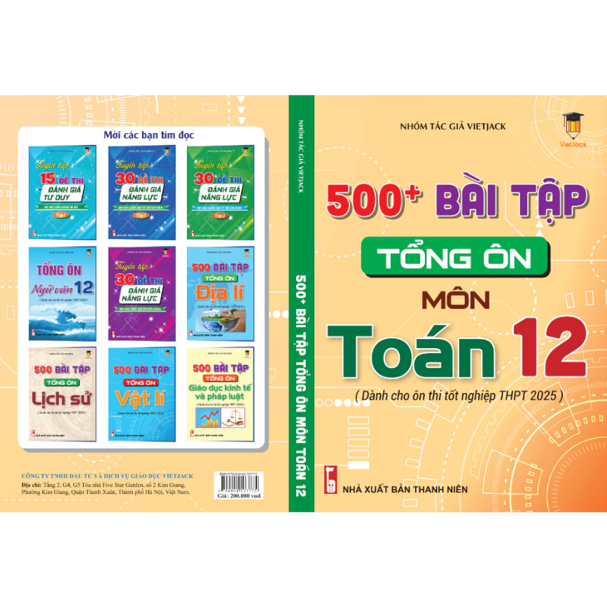 Sách - 500 Bài tập tổng ôn môn Toán (Dành cho ôn thi THPT 2025) VietJack