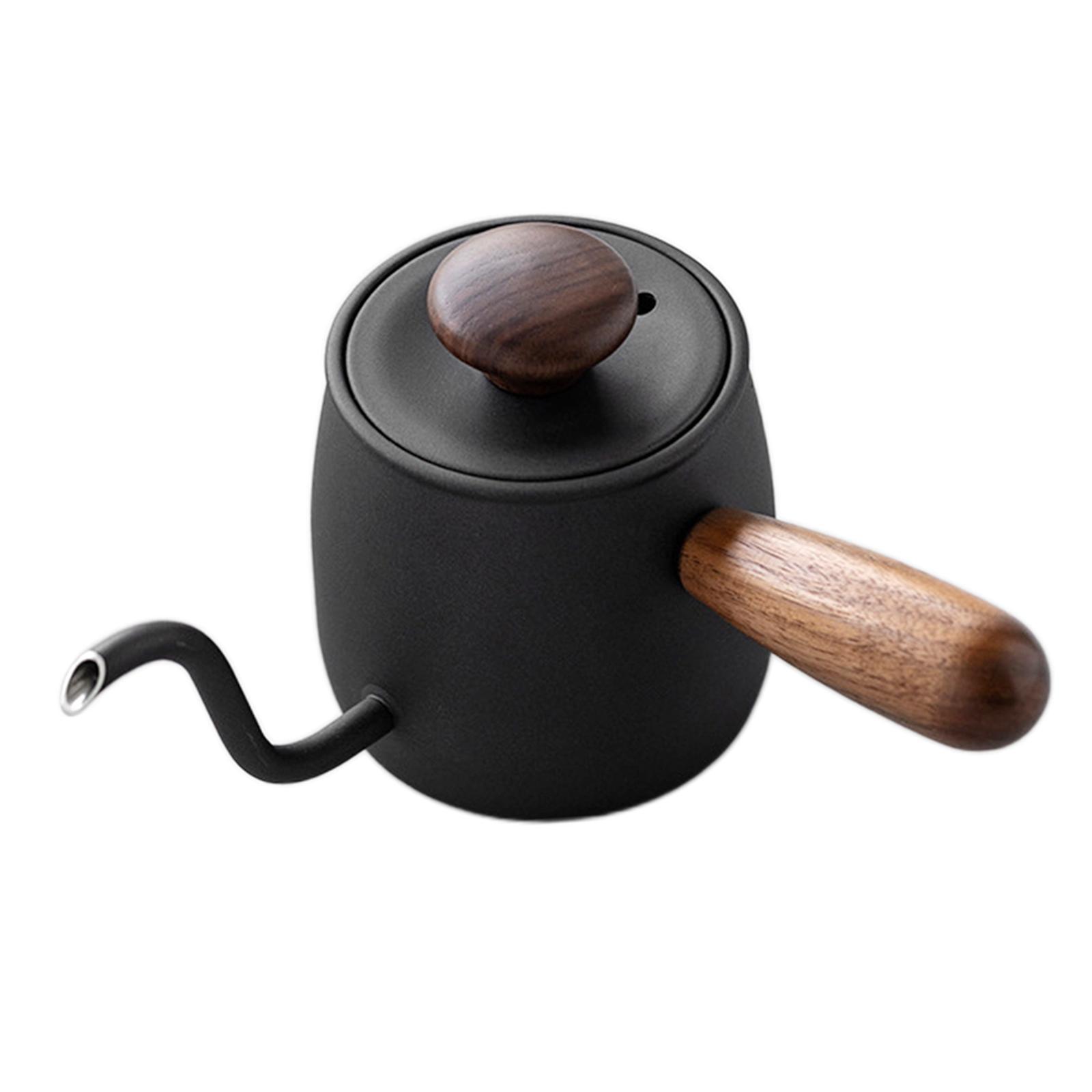 Long Narrow Stainless Steel Pour Over Kettle Black