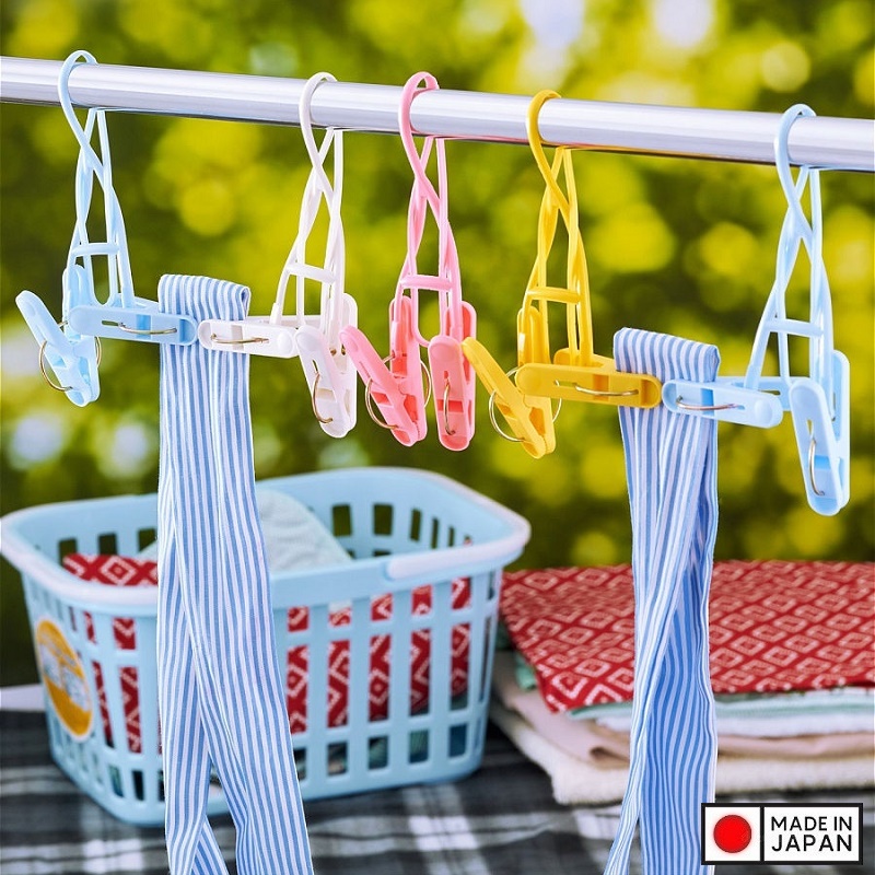 Set 10 kẹp quần áo có dây treo tiện lợi Kokubo Color Cruise - Hàng nội địa Nhật Bản nhập khẩu