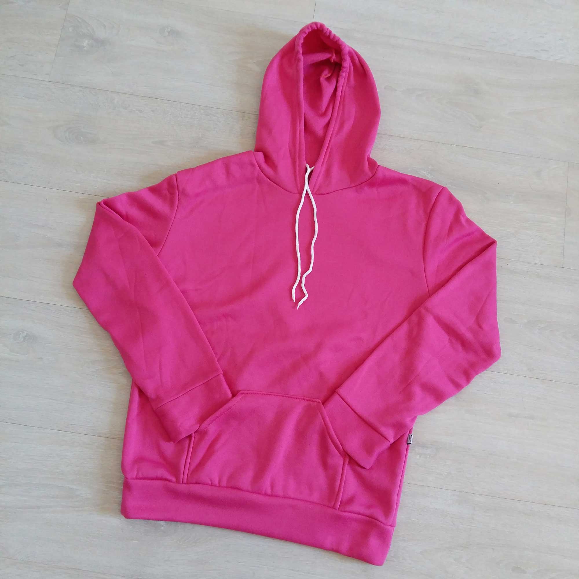 Áo hoodie có nón vải nỉ màu hồng